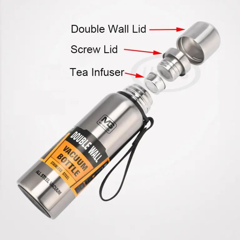 UPORS Große Kapazität Edelstahl-Thermoskanne, tragbare Isolierflasche, isolierter Becher mit Seil, Thermoflasche 500/700/1000/1500 ml 4