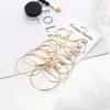 6 Paar große Kreis Creolen Set für Frauen Mode Gold Silber Farbe runde Ohrring Hochzeits feier Ohrschmuck Geschenk 6