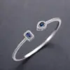 Huitan trend ige Luxus Damen Manschette Armband mit brillanten Zirkonia grün/Kristall/Blau Silber Farbe/Gold Farbe 2022 Schmuck 3