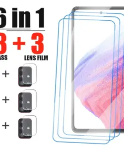 6 in1 gehärtetes Glas für Samsung Galaxy A53 A71 A52S A52 A51 A12 A21 A32 A13 S22 Plus A50 A72 A33 A23 A22 A31 A70 Kamera objektiv