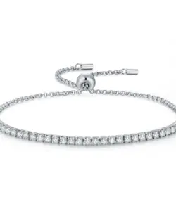 Weißer Liebhaber authentische 925 Sterling Silber verstellbare Tennis Armbänder für Frauen Kristall cz Schmuck Geschenk Mode Armband