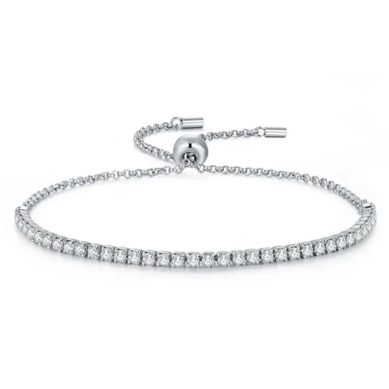 Weißer Liebhaber authentische 925 Sterling Silber verstellbare Tennis Armbänder für Frauen Kristall cz Schmuck Geschenk Mode Armband