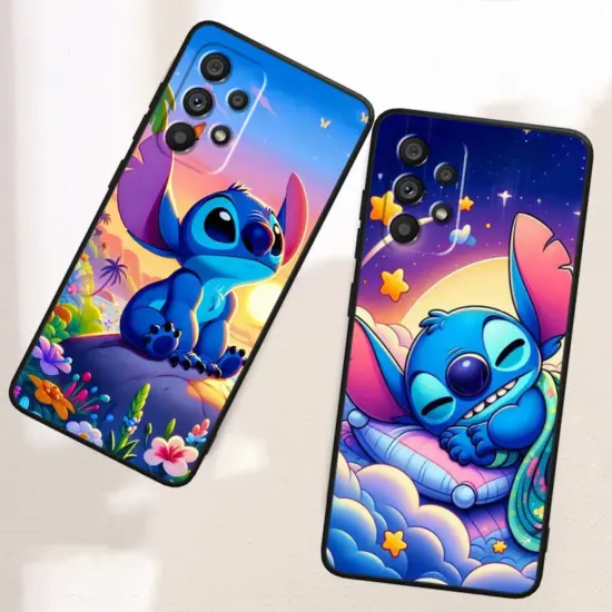 Disney Stitch süß für Samsung A53 A52 A33 A32 A51 A71 A21s A13 A73 A55 A22 A23 A35 A72 A54 A12 5G schwarze Abdeckung Telefon hülle 2