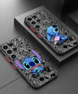 Disney niedlichen Stich matt Handy hülle für Samsung Galaxy S24 S23 S22 S21 S20 Fe Ultra S10 plus Note 10 plus 20Ultra Funda