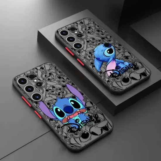 Disney niedlichen Stich matt Handy hülle für Samsung Galaxy S24 S23 S22 S21 S20 Fe Ultra S10 plus Note 10 plus 20Ultra Funda