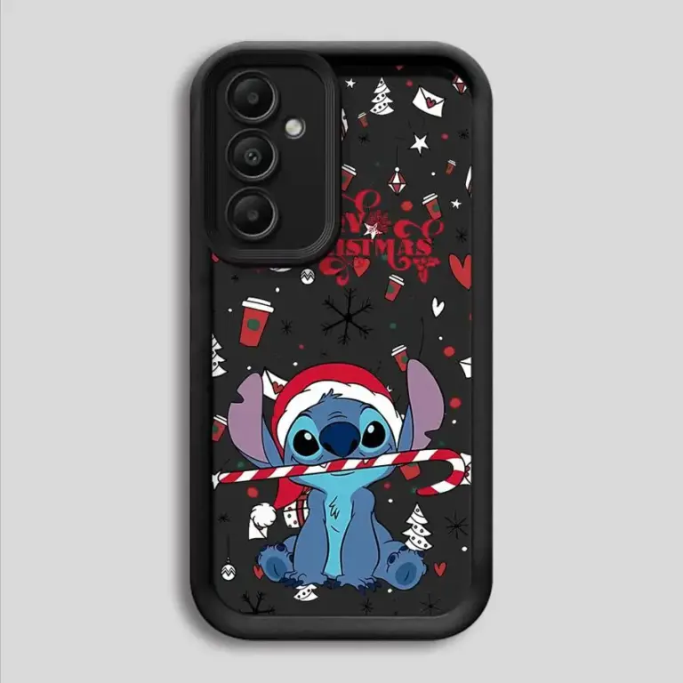 Hülle für Samsung Galaxy A54 A52 A14 A53 A12 A13 A50 A23 A71 A34 A51 A33 A21s A32 A15 A05s Handyhülle Cartoon Stitch Weihnachten 6