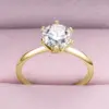 Anziw 2.5ct Moissan ite Solitaire Ring gelb vergoldet 2ct Verlobung Ehering Band 3,0 Silber zertifizierten Schmuck für Frauen 4