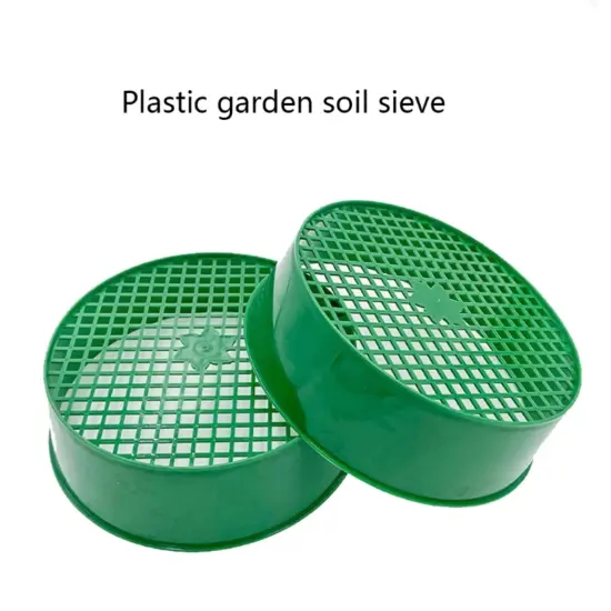 Grün Runde Garten Sieb Kunststoff Rätsel Stein Sand Sämling Mesh Sieb Garten 3