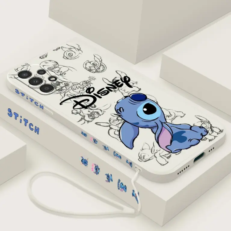 Lilo & Stitch Disney Für Samsung A72 A54 A53 A52 A42 A34 A32 A25 A24 A23 A22 A15 A14 A13 A12 Flüssigkeit Links Seil Telefon Fall 3