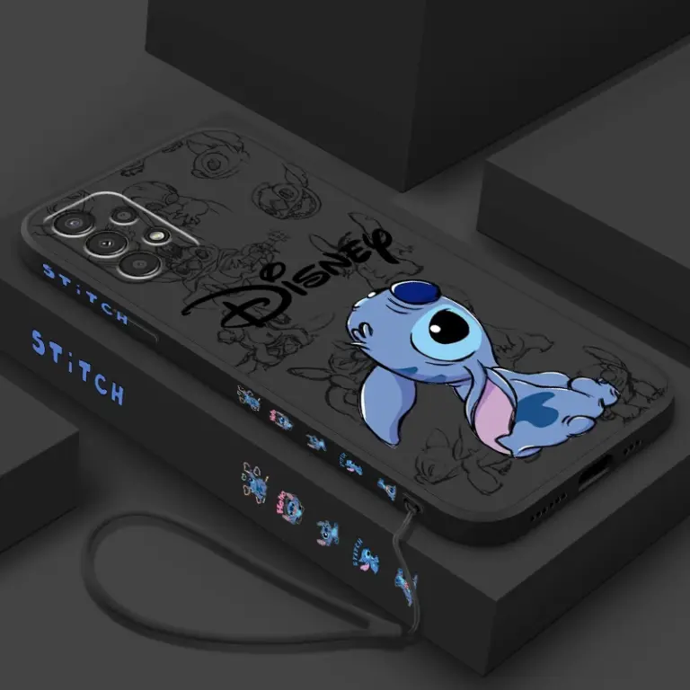 Lilo & Stitch Disney Für Samsung A72 A54 A53 A52 A42 A34 A32 A25 A24 A23 A22 A15 A14 A13 A12 Flüssigkeit Links Seil Telefon Fall 2