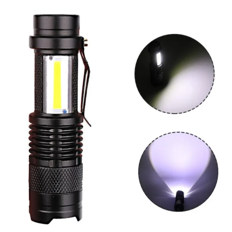 Mini wiederauf ladbare LED-Taschenlampe verwenden xpe Cob Lampe Perle Doppel lichtquelle Blitzlicht für Abenteuer Camping Angeln Bergsteiger 2