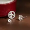 Knobspin alle Moissan ite Ohrringe für Frauen Mann 2 in 1 klassischen trend igen Hochzeits feier Schmuck gra 925 Sterling Silber Ohr stecker Ohrring 4