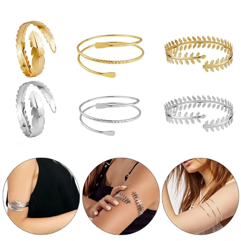 Legierung Spiral Armband Wirbel Oberarm Manschette Armreif Armreif Armband ägyptischen Kostüm Zubehör für Frauen Gold Silber Farbe