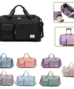 Reisetasche für Damen, großes Fassungsvermögen, Handgepäck, Trocken-Nass-Trennung, Sport-Fitness-Tasche, Kurzstrecken-Reisepaket