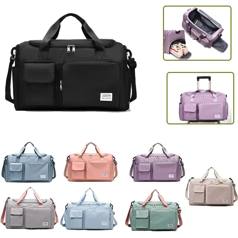 Reisetasche für Damen, großes Fassungsvermögen, Handgepäck, Trocken-Nass-Trennung, Sport-Fitness-Tasche, Kurzstrecken-Reisepaket