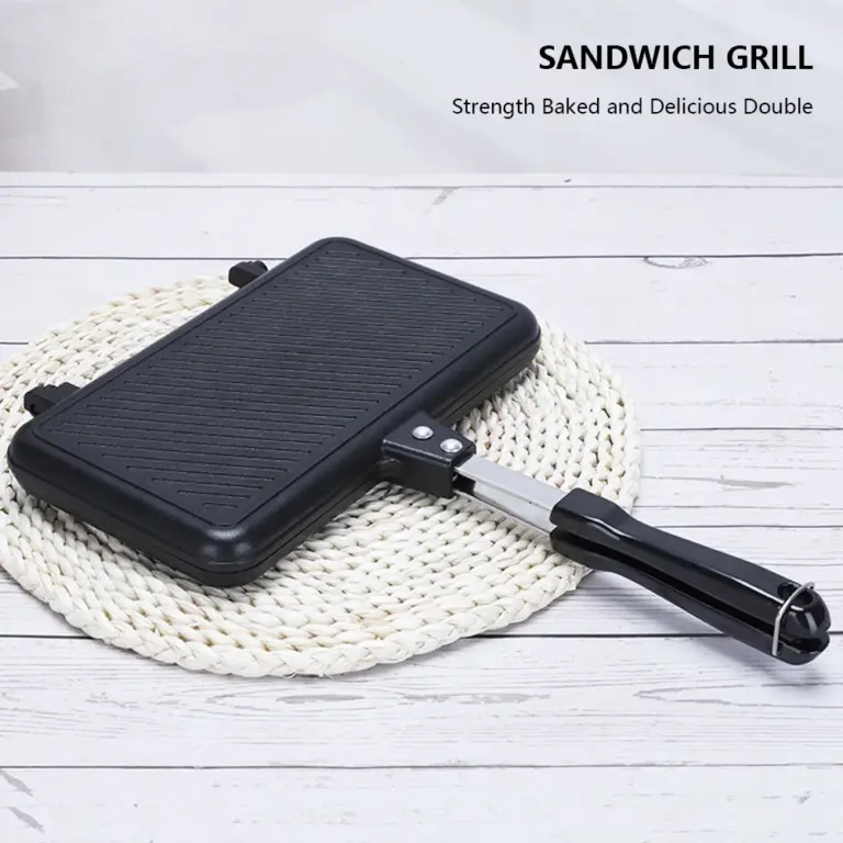 Sandwich Backform Antihaft faltbare Grill pfanne Multifunktions-Aluminium legierung Doppelseite tragbares Küchen zubehör 5