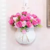 Hängende Blumen korb Gartenparty handgemachte DIY Vase Kleinigkeiten Veranstalter Wand künstliche Rattan Wohnkultur Töpfe 6