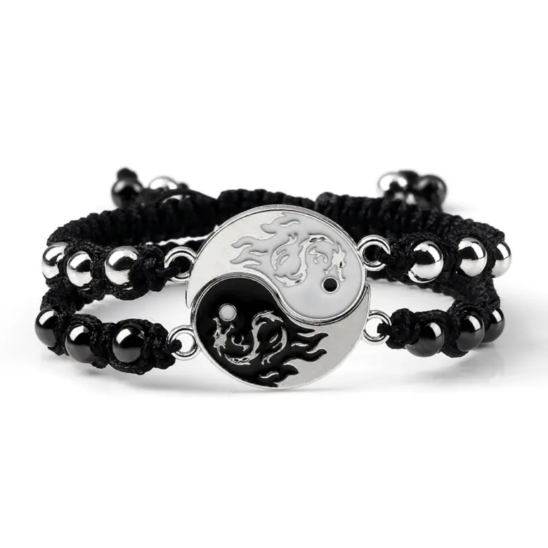 Mode Drachen Tai Chi Klatsch Armbänder Für Männer Einstellbare Yin Yang Paar Armband Passenden Liebhaber Valentinstag Schmuck Geschenk 2