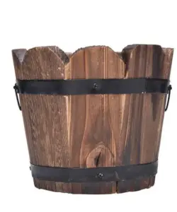 Karbon isierter Holz garten Sukkulenten Blumentöpfe im Freien Blumen eimer Haupt dekoration runde Retro kleine Fässer Pflanzer