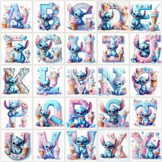 Disney Cartoon Diamant Stickerei Stich Mosaik Neue Ankunft 26 Buchstaben Malerei Alphabet Eis Strass Kinder Zimmer Dekor