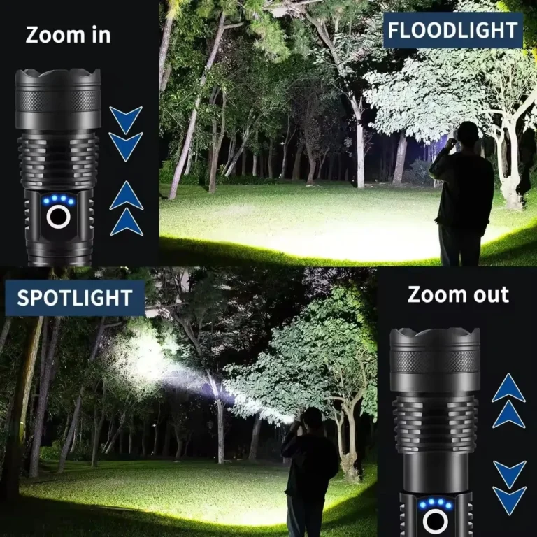 Leistungs starke LED-Taschenlampe USB wiederauf ladbare Handlicht Teleskop Zoom Taschenlampe Outdoor Camping Angeln Laterne 3