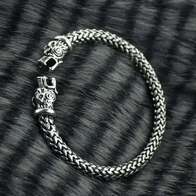 Nordische Wikinger Drachen Armreif antiken Schmuck Silber Farbe Bronze offene Manschette Armband skandi navis che Kostüm zubehör 4