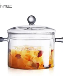 YMEEI 1.5/1,7 L Haushalts Transparent Glas Suppe Topf Wärme-beständig Nudel Topf Gas Herd Glas Schüssel Küche kochen Werkzeuge