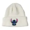 Stich Strick mütze Cartoon bestickte Benie Cap niedlichen Unisex warme dehnbare Hüte Weihnachts geschenk für erwachsene Kinder Outdoor-Wärme kappen 2