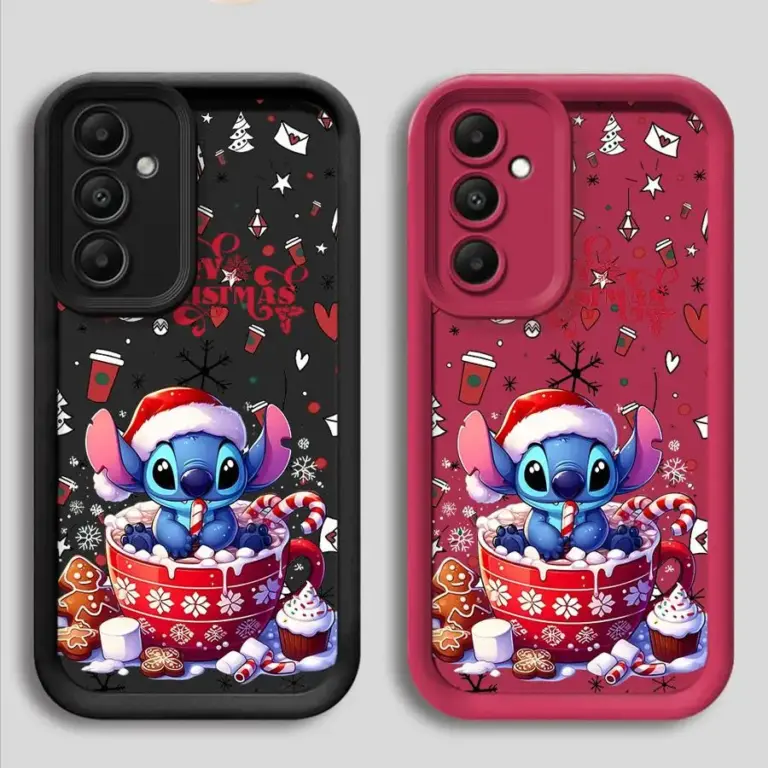 Hülle für Samsung Galaxy A54 A52 A14 A53 A12 A13 A50 A23 A71 A34 A51 A33 A21s A32 A15 A05s Handyhülle Disney Stitch Weihnachten 4