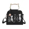 Katzen drucken Handtasche für Frauen coolen Stil Tier Serie lässig Damen Umhängetasche große Kapazität Modedesign Shopper Einkaufstaschen