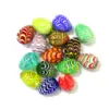 5Stück Custom Schöne Seltene Murano Glas Ostern Ei Form Ornamente Bunte Handgemachte Mini Oval Marmor Ball Für Urlaub Partei decor