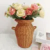 1 Stück klassischer gewebter Rattan-Blumenkorb, langlebig und waschbar, chinesisches Retro-Blumenarrangement, praktische Heimdekoration 5