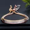 3 stücke Armbänder für Frauen einfache Modelle goldfarben versilbert Roségold-Farbe jeweils 1 verstellbare Kupfer perlen Schmuck 3