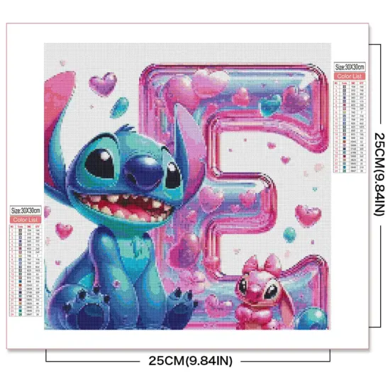 Disney Buchstabe Lilo und Stitch DIY Cartoon Diamant Malerei voller Bohrer Mosaik Handwerk Strass Stickerei Home Decor Geschenke 3