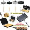 Doppelseitige Sandwich pfanne Antihaft-Aluminium legierung Brot Toast Frühstücks maschine Hot Dog Toaster Backen Grill ofen Form Pfanne