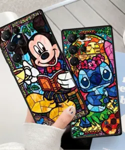 Disney stich mickey silikon schwarz telefon hülle für samsung galaxy s24 s23 s22 s21 s20 fe s10 s9 s10e s8 plus ultra lite 5g