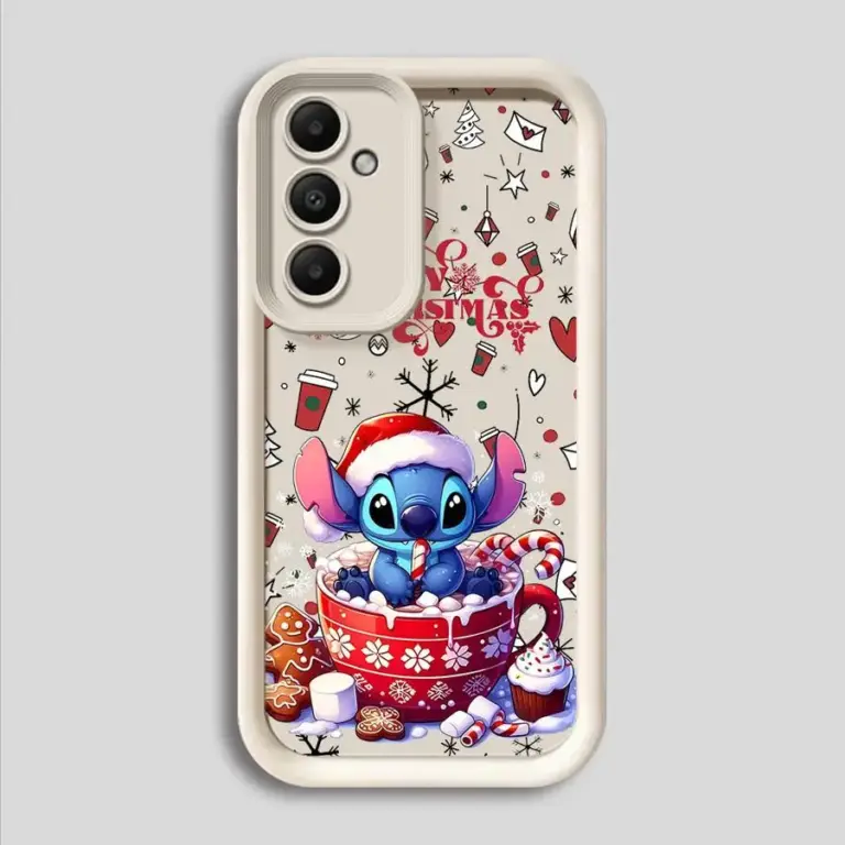 Hülle für Samsung Galaxy A54 A52 A14 A53 A12 A13 A50 A23 A71 A34 A51 A33 A21s A32 A15 A05s Handyhülle Disney Stitch Weihnachten 5