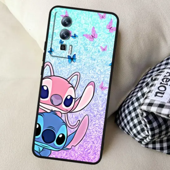 Disney Stitch Engel Liebe Handy hülle für Xiaomi Redmi K60 K50 K40 12x11 10c 11 9a 9c 9at 8a 8 6a A1 4x5g schwarze Abdeckung 6