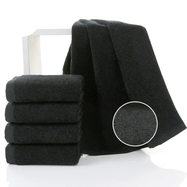5 Stück 35x75cm 100% Baumwolle schwarz Gesichts tuch Set keine verblassen den Handtücher für Männer Hotel Corporate Geschenk weich und stark saugfähig 3