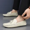 Maedef Herren Slipper Schuhe bequeme Slip-On Mokassins Schuhe männliche Marke braune Leder Boots schuhe lässig flachen Schuh für Männer 4