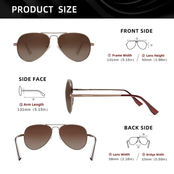 KINGSEVEN Männer Pilot Sonnenbrille Polarisierte Anti-UV400 Männliche Gläser Angeln Fahren Brillen Oculos de sol 3