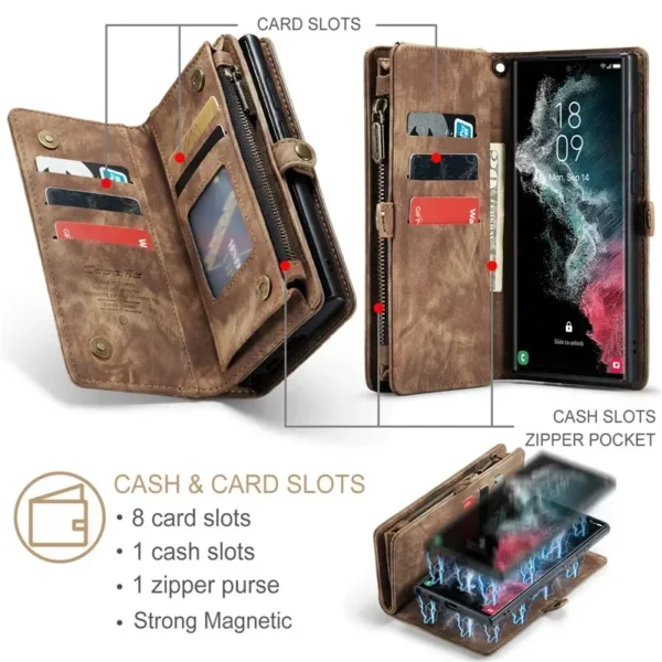 Lanyard Leder Zip Wallet Handyhülle für Samsung Galaxy A56 A36 A16 A15 A54 A34 A14 A53 A33 A13 A72 A52S A32 A12 A51 A71 Abdeckung 5