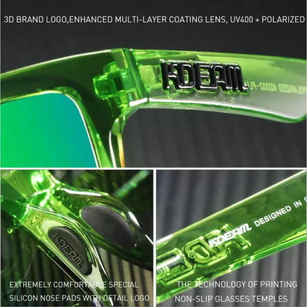 KDEAM Große quadratische Herren-Sonnenbrille, polarisiert, photochrome, übergroße Sonnenbrille, modische Damen-Sonnenbrille, verbesserte Ausgabe 4