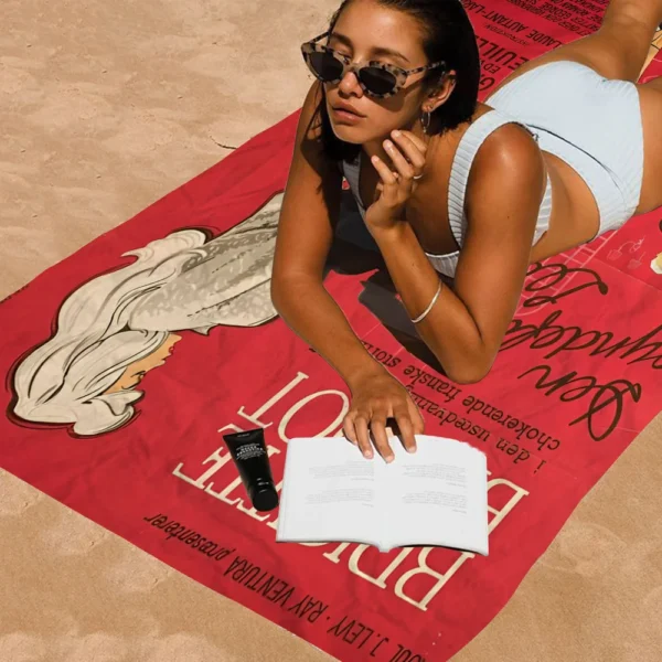 Brigitte Bardot Mikro faser decke schnell trocknende Strand tücher übergroßer Druck super saugfähige Pool handtuch decke 2