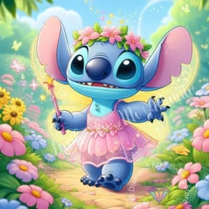 Stitch Lilo & Stitch 5D-Diamant-Malerei-Set zum Selbermachen, Diamant-Stickerei, Kreuzstich, handgefertigte Kunst, Geschenk, Basteln, Heimdekoration