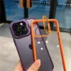 Objektiv-Metallring-Schutz mit Ständer für iPhone 16, 14, 11, 12, 13, 15 Pro Max Plus, Kamera-Glas-Linsenschutz, transparente Abdeckung 5