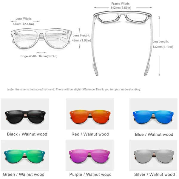 KINGSEVEN Exklusives Design Vintage Herrenbrille Walnussholz Sonnenbrille UV400 Schutz Fashion Square Sonnenbrille Damen 5510 2