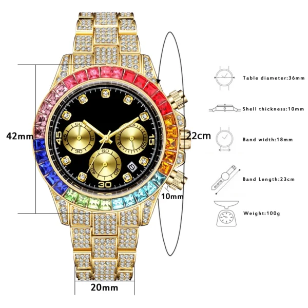 Luxus Männer Bunte Uhren Gold Silber Große Zifferblatt Mann Armbanduhr Sport Business Männlich Uhr Relogio Masculino 6