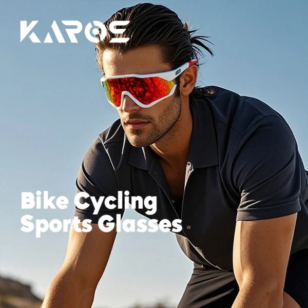 KAROS Polarisierte Sonnenbrille UV400 Sportbrille Winddichte Sandreitsonnenbrille 2