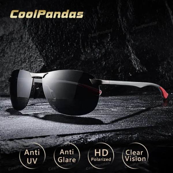 2023 marke Design Upgrade Randlose Photochrome Sonnenbrille Männer Polarisierte Fahren Sonnenbrille Aluminium Anti-Glare heren zonnebril